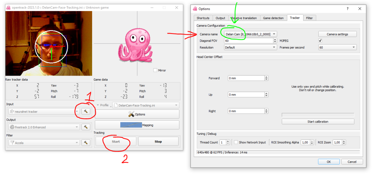 DelanCam1 Setup for Face Tracking with Opentrack - Eeasy!
