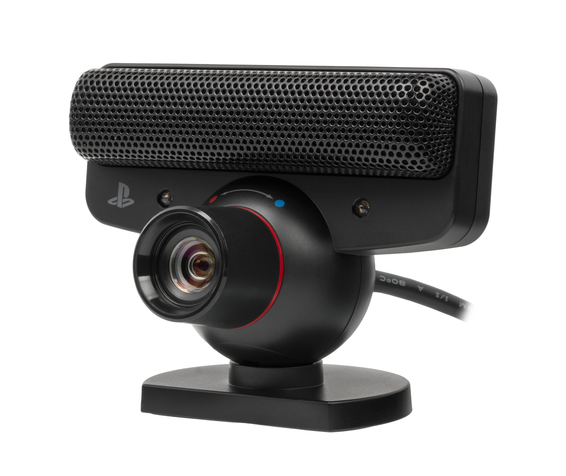 a black video camera with a black background