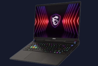 a gaming laptop with a colorful screen