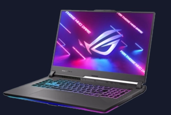 a gaming laptop with a colorful screen