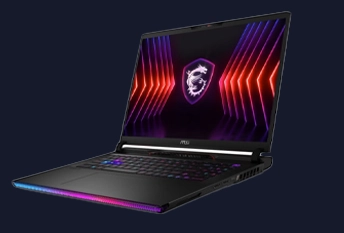 a gaming laptop with a colorful screen