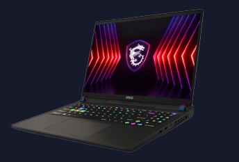 a gaming laptop with colorful lights